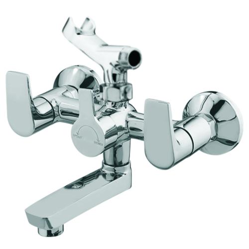 Wall Mixer Telephonic with Hand Shower Arrangement Telephonic only with Crutch Chrome